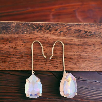 Gold Pltated Rainbow Teardrop Danglers Earrings for Women