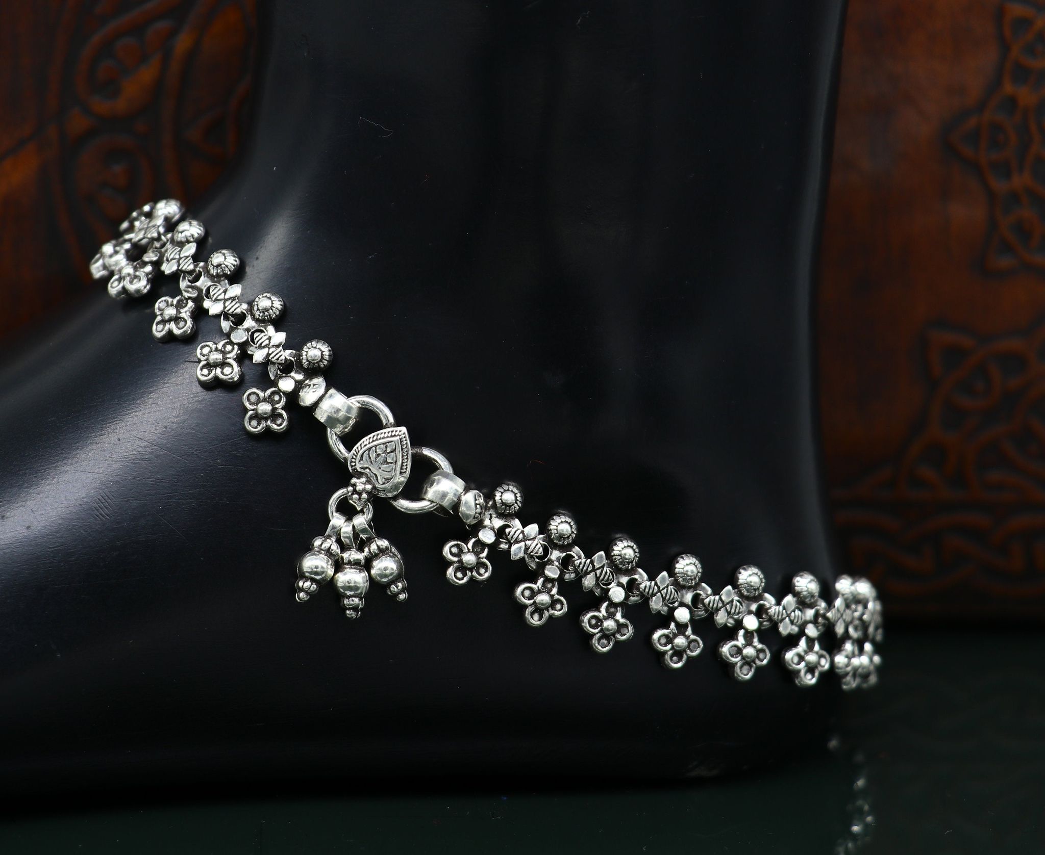 925 sterling silver custom made anklets, best anklets bracelet, foot bracelet, belly dance jewelry, elegant tribal ethnic anklets nank289
