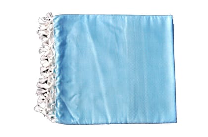 Summer/AC Comfortable Bhagalpuri Silk Viscose Fabric Shawl, Blue Colour, Comfort, Single Yarn, Double Yarn-Single Yarn / 100×50Inch