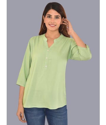 FABISHO Green Rayon Women's Shirt Style Top ( Pack of 1 ) - None