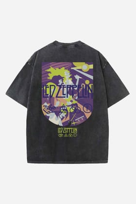 Led Zeppelin Designed Oversized T-shirt-S / Vintage Black