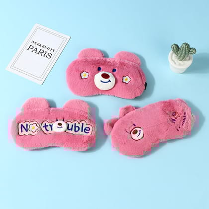 Furry Bear Pink Eye Mask - Single Piece