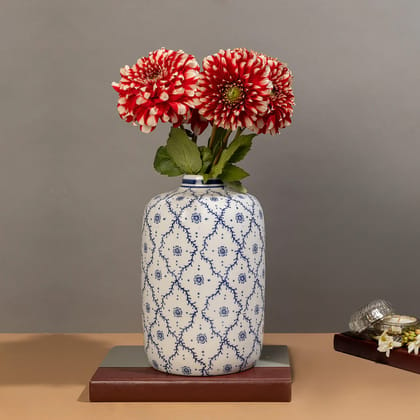 The Blue Sea Bed Decorative Ceramic Vase And Showpiece - Medium-Height - 10.5 Inches & Width - 7 Inches / Ceramic / Available