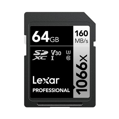 Lexar Professional 64GB 1066x SDXC UHS-1 SD Card For Camera V30 LSD1066064G-BNNNG