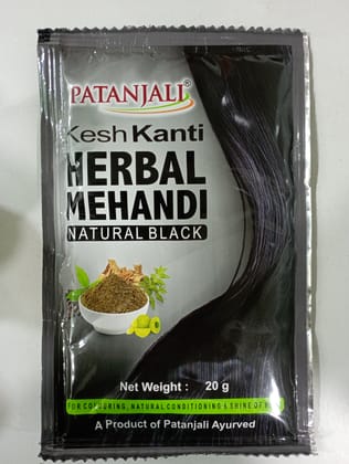 Patanjali Kesh kanti Herbal Mehandi Natural black Net weight: 20 g 