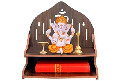 OM JEWELRY Wooden Small Temple for Home|Puja Mandir|Wall Hanging and Table Top Home Mandir Temple|Home Decor Beautiful Wooden Temple (Y1, D.D. Tempal)