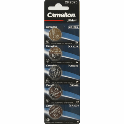 Camelion CR2025 3V Lithium Button Cell Battery-Pack of 5