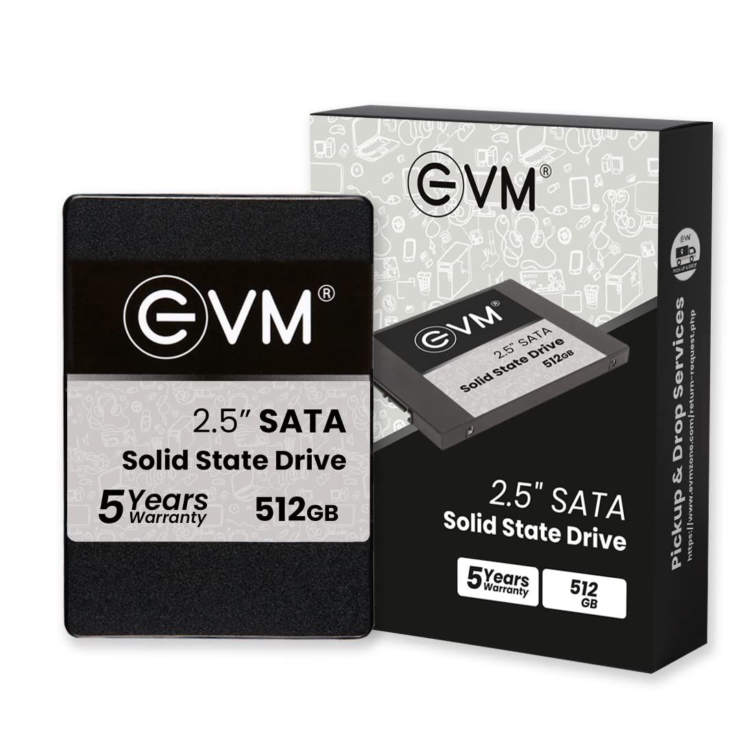 EVM 512GB SSD SATA 2.5 Inches  For Desktop,Laptop, PC's