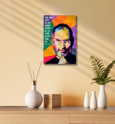 Steve Jobs Wood Print-12x8 Inch