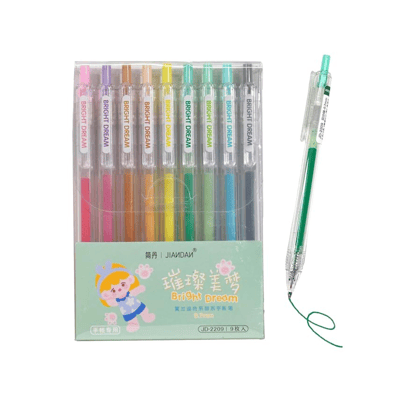 Colorful Gel Pen Combo Highlighter (Pack of 9)