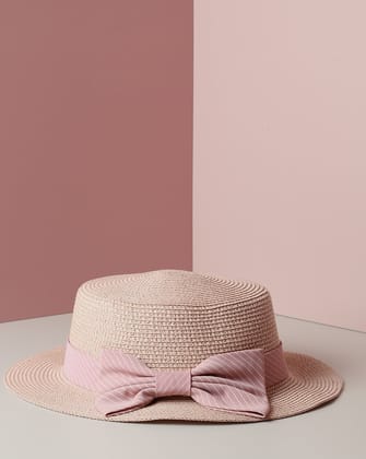 Beige Textured Scarf Sun Hat-Hat