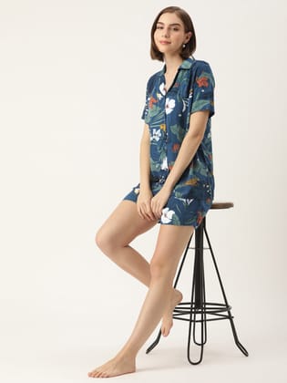 Tropical Blue Co-ord Set-M