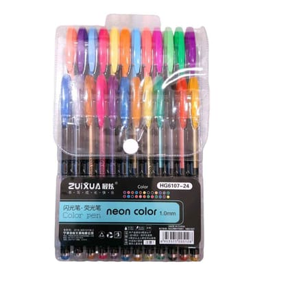 Neon Gel Pens | Fluorescence Highlighter – For Kids Drawing, DIY, Art & Craft-Pack of 6