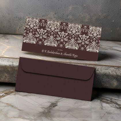 Personalised Money Envelopes - Brown Filigre Theme - Set of 20