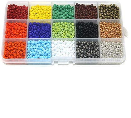 10 Pcs, Jewellery Making Opaque & Metallic Seed Beads Kit [15 Colors]-MultiColor