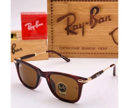 Ray-Ban New Stylish Brown & Gold 2148 Wayfarer Master Pcs Sunglass For Unisex