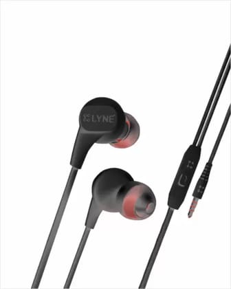 LYNE Signal 7 Magnetic Wired Earphone 3.5MM Audio Jack Wired Headset (Black, In the Ear)