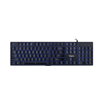 Fingers Gleaming BlueLit Wired Backlit Keyboard Blue Colour Illuminated Keys