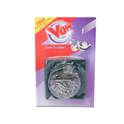 More Vow 110% Stainless Steel Kitchen Cleaning Scrubber + Scouring Pad Combo, Pack Of 1