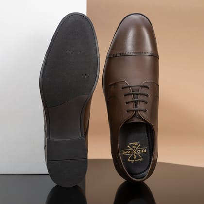 Red Tape Formal Derby Shoes for Men | Real Leather Shoes with Low-cut Pattern