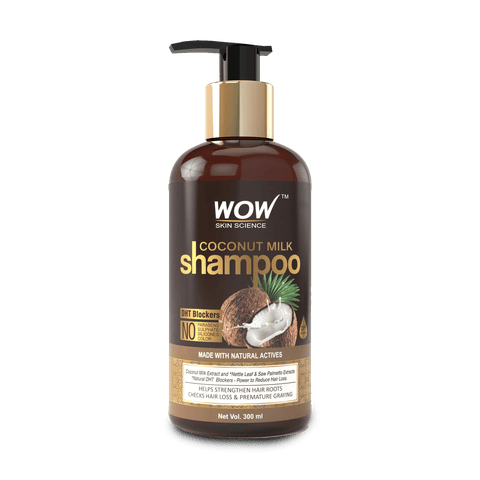 WOW Skin Science Coconut Milk Shampoo, 300 ml Bottle