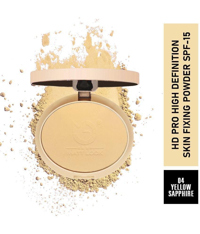 Mattlook HD Pro High Definition Skin Fixing Compact Powder, Face Makeup, SPF-15, Yellow Sapphire (20gm)