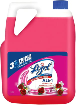 Lizol Disinfectant Surface & Floor Cleaner Liquid - Floral, 5 L