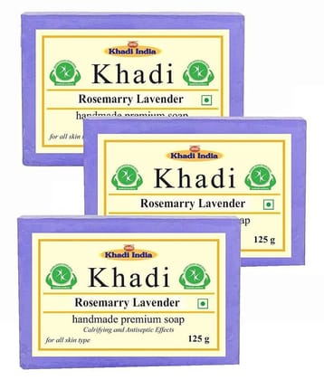 Premium Khadi Rosemary Lavender Soap 375 g Pack of 3