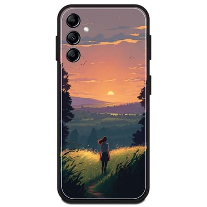 Girl & The Mountains - Glossy Metal Silicone Case For Samsung Models-Samsung A14 5G