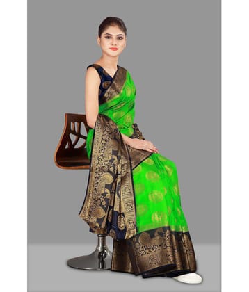 fab woven - Multicolor Silk Blend Saree With Blouse Piece ( Pack of 1 ) - Multicolour