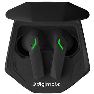 DIGIMATE Powerpods Earbud With LED Light Charging Case 20 Hours Playtime, Water Resistance, Siri/Google Supoort (Black, DGMGO5-004)