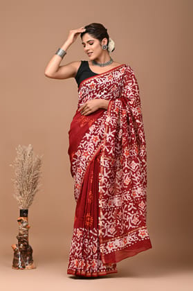 JAIPUR HANDBLOCK PRINT Exclusive collection of handblock printed pure chanderi silk sarees with blouse piece.