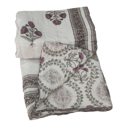 Block Print Soft Jaipuri Razai Quilt- 11-Double 90 x 100 inches
