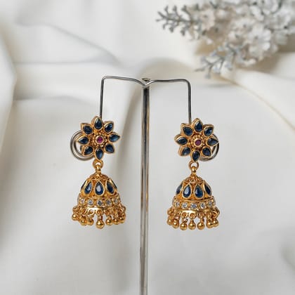 Gold Polish Silver Jhumkas CH5908