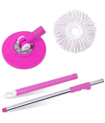 Home Lane - Handle Mop ( Extendable Mop Handle with 360 Degree Movement ) - Pink