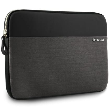 Laptop Sleeve “Trail Folio” with External Document Slip Pocket (Black/ Grey)-11.6 inch