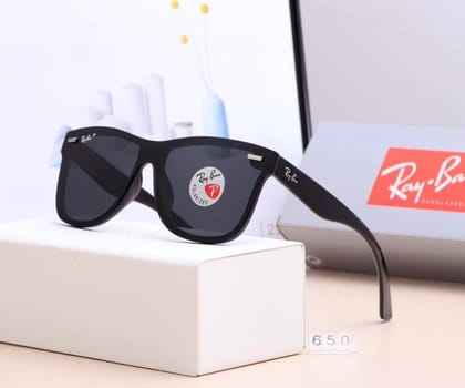 RB Ray-Ban New Design Square Porpoised Black & Black 650 Wayfarer Master Pcs Sunglasses For Men