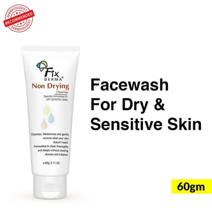 Non-Drying Cleanser - Face wash for Dry Skin | 1% Lactic Acid + 2% Cetearyl Alcohol-60g