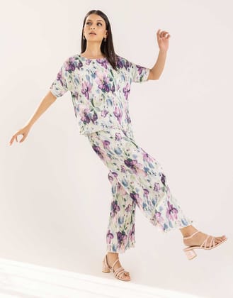 Rachael floral pleated co-ord set of two-XS