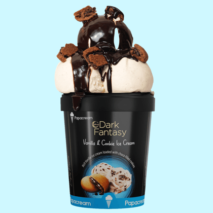 PAPACREAM X DARK FANTASY -VANILLA & COOKIE ICE CREAM 500ML