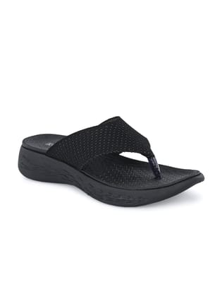 Midnight Mesh Comfort Flip-Flop For Women-Black / 3