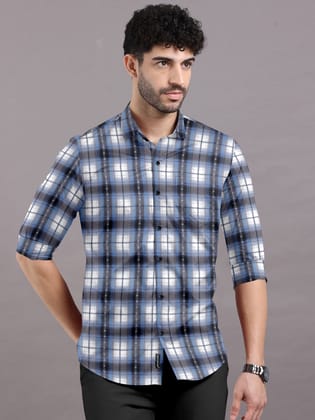 Black Checks and White Stripes Shirt-38 - S