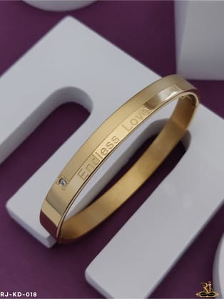 Superior Gold Plated Diamond Kada-05 for Men KD-018-Free Size