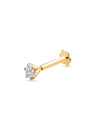 0.19 Ct Yellow Gold Solitaire Diamond Nose Pin