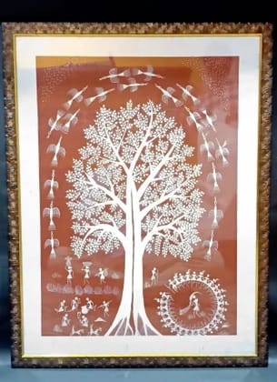 Warli Big Tree Art Craft