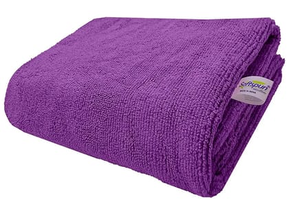 SOFTSPUN Microfiber Bath & Hair, Care Towel Set of 1 Piece, 70x140 Cms 340 GSM - Purple. Super Soft & Comfortable, Quick Drying, Ultra Absorbent in Large Size.