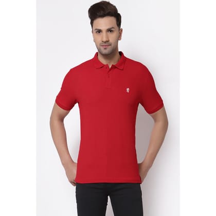 Red Tape Men Red CollaRed T-Shirt