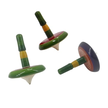Kids Hand Spinning Wooden Tops Toys (Sold as 1 piece) 6x4 CM [M2]-Pack of 1
