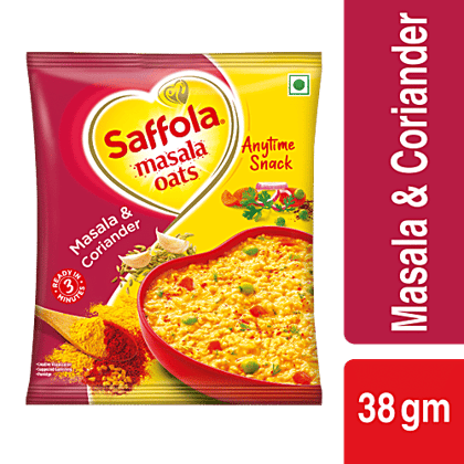 Saffola Oats - Tasty Evening Snack, Fibre Rich, Masala & Coriander, 38 g