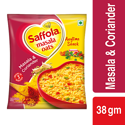 Saffola Oats - Tasty Evening Snack, Fibre Rich, Masala & Coriander, 38 g